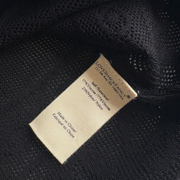 NWT Loveshackfancy Gretta Pointelle Knit Bow Cardigan Black | S - Picture 12 of 14